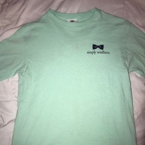 Simply Southern kids tee light green